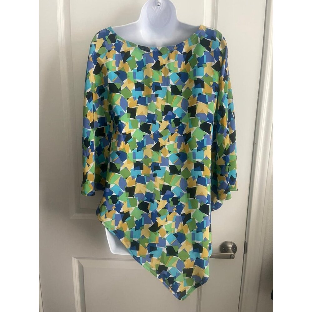 Geometric print Poncho Top